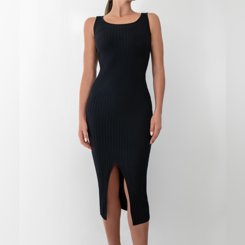 Cotton stretch woman midi dress